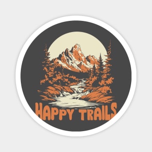 Happy Trails 1970's Vibe Hiking Tee Magnet